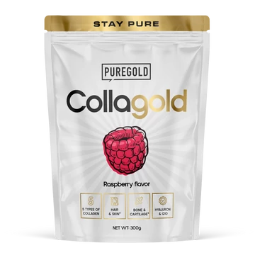 CollaGold Marha és Hal kollagén italpor hialuronsavval - Raspberry - 300g - PureGold - 