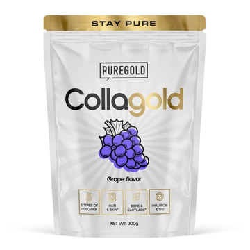 CollaGold Marha és Hal kollagén italpor hialuronsavval - szőlő - 300g - PureGold - 