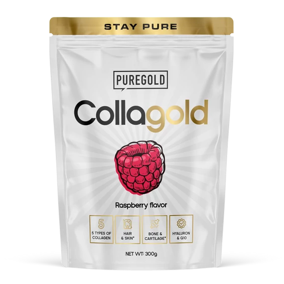 CollaGold Marha és Hal kollagén italpor hialuronsavval - Raspberry - 300g - PureGold - 