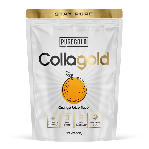 CollaGold Marha és Hal kollagén italpor hialuronsavval - Orange Juice - 300g - PureGold - 