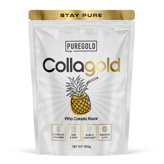 CollaGold Marha és Hal kollagén italpor hialuronsavval - Pina Colada - 300g - PureGold - 