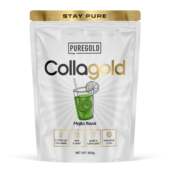 CollaGold Marha és Hal kollagén italpor hialuronsavval - Mojito - 300g - PureGold - 